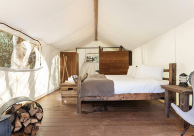 Deluxe Tent Interior at Under Canvas Great Smoky Mountains