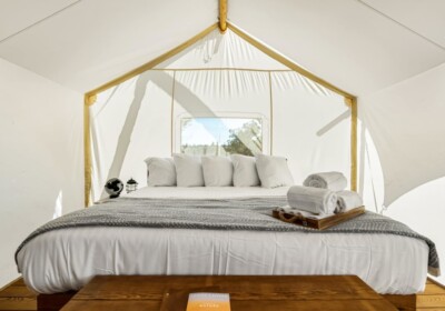 King Bed in Suite Tent at Under Canvas Bryce Canyon