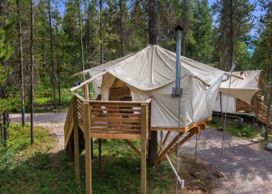 Under Canvas Glacier Treehouse Exterior View from Above