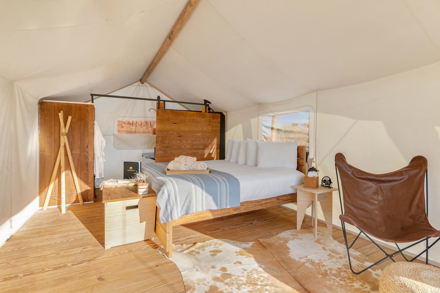 Deluxe Tent Interior View at Under Canvas Moab