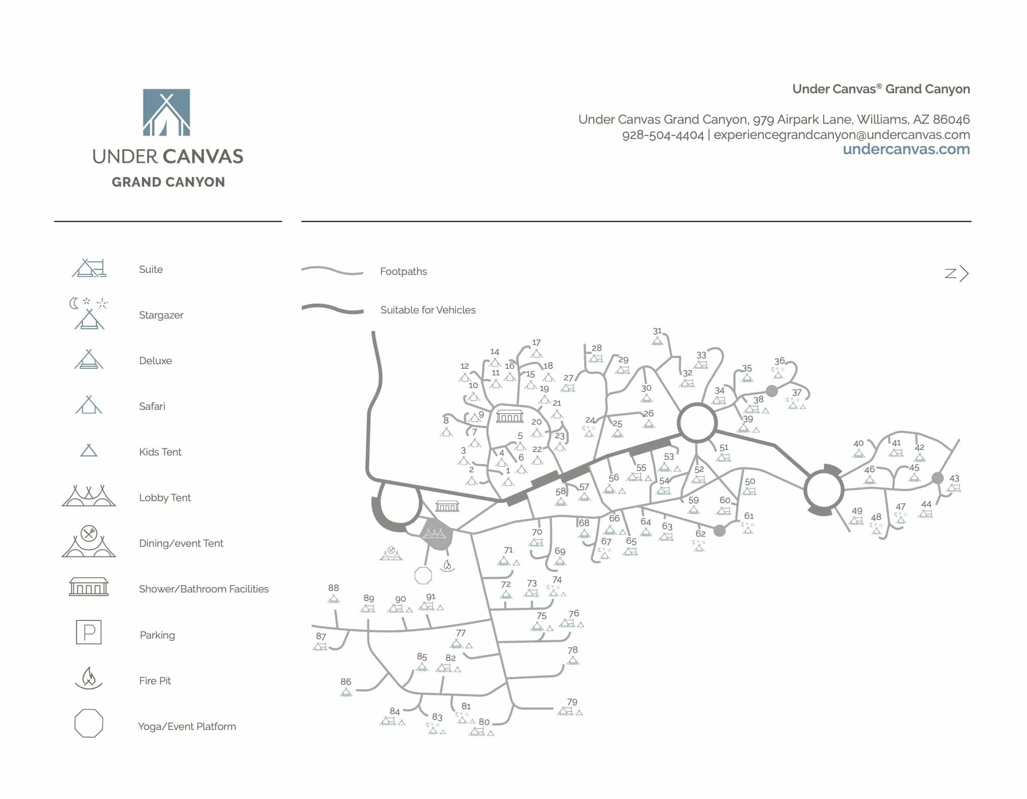 grand canyon camp map