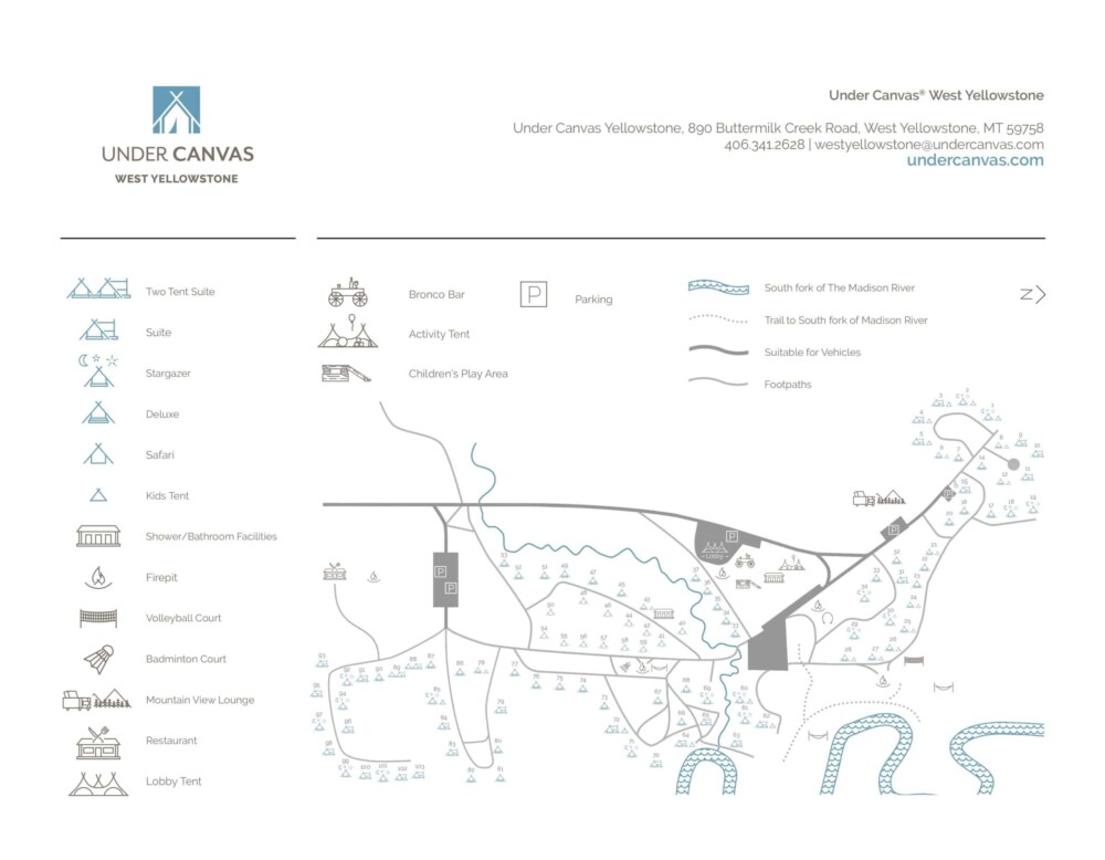 Under Canvas West Yellowstone 2023 Map