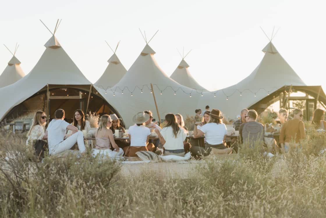 Dining Event outside at Under Canvas Grand Canyon