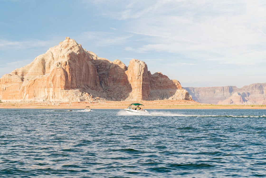 Boating on Lake Powell near Under Canvas Lake Powell-Grand Staircase