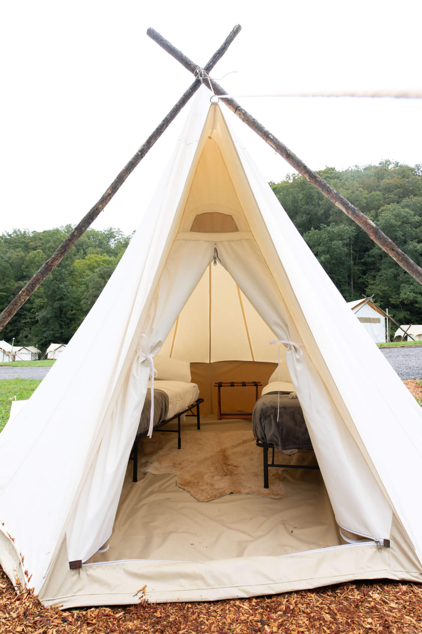Under Canvas Great Smoky Mountains Kids Tent With Two Twins Exterior