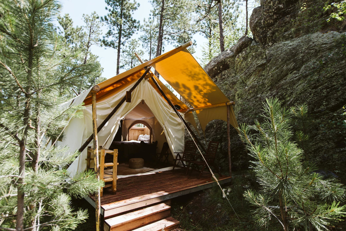 Under Canvas Rushmore Glamping Tent with Shadows