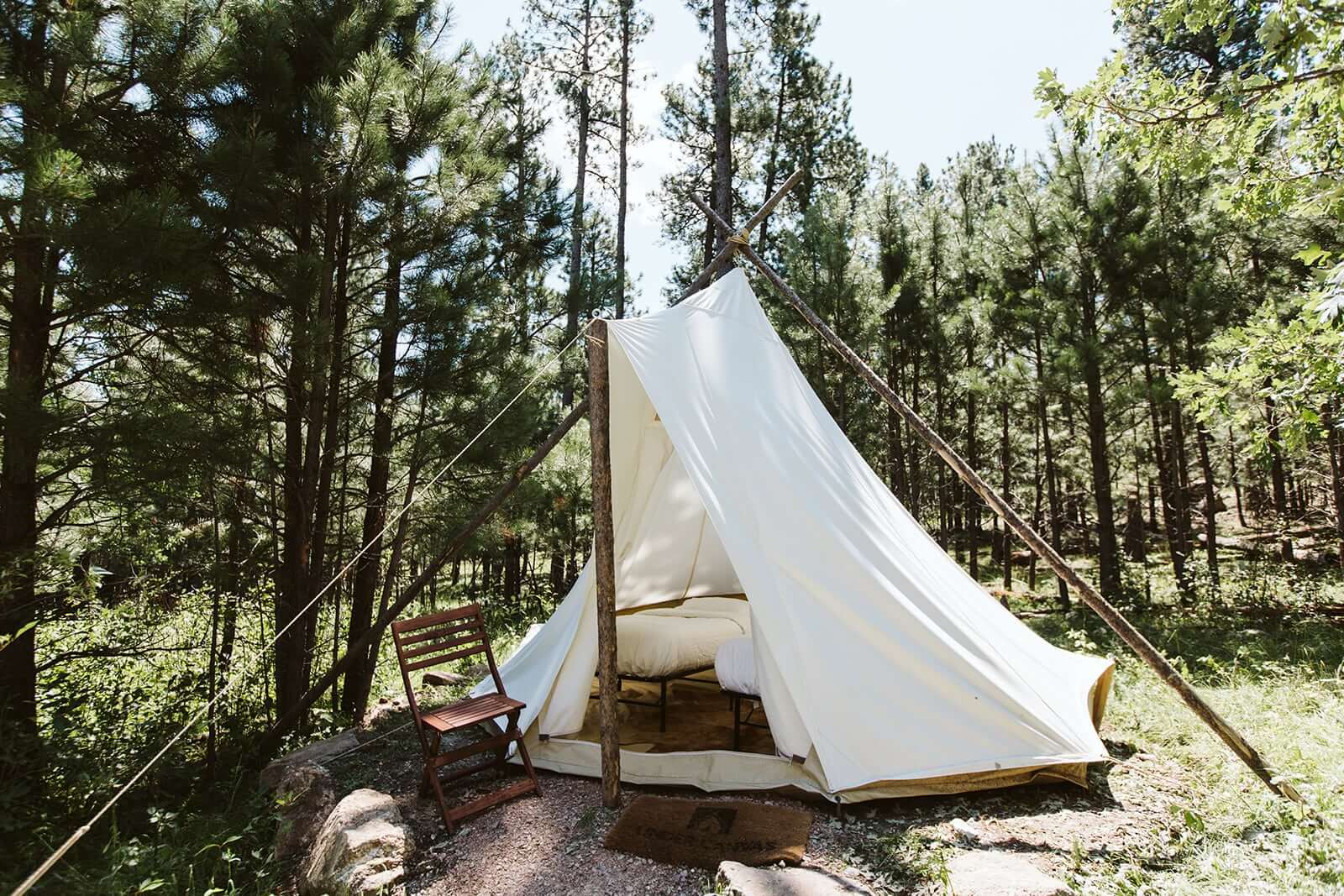 Exterior of Under Canvas Rushmore Hive with Two Twin Beds