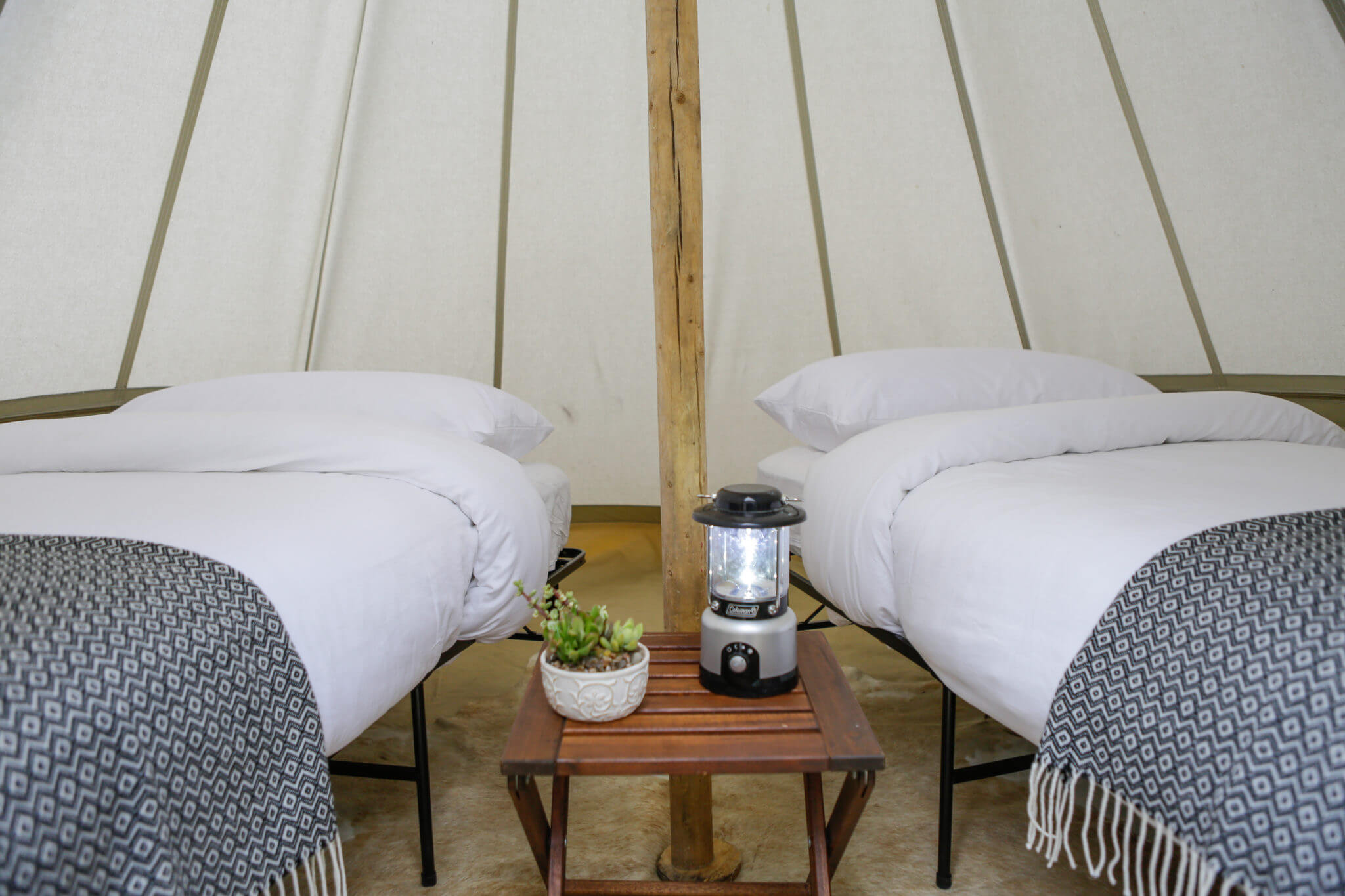 Under Canvas Tee Pee with beds