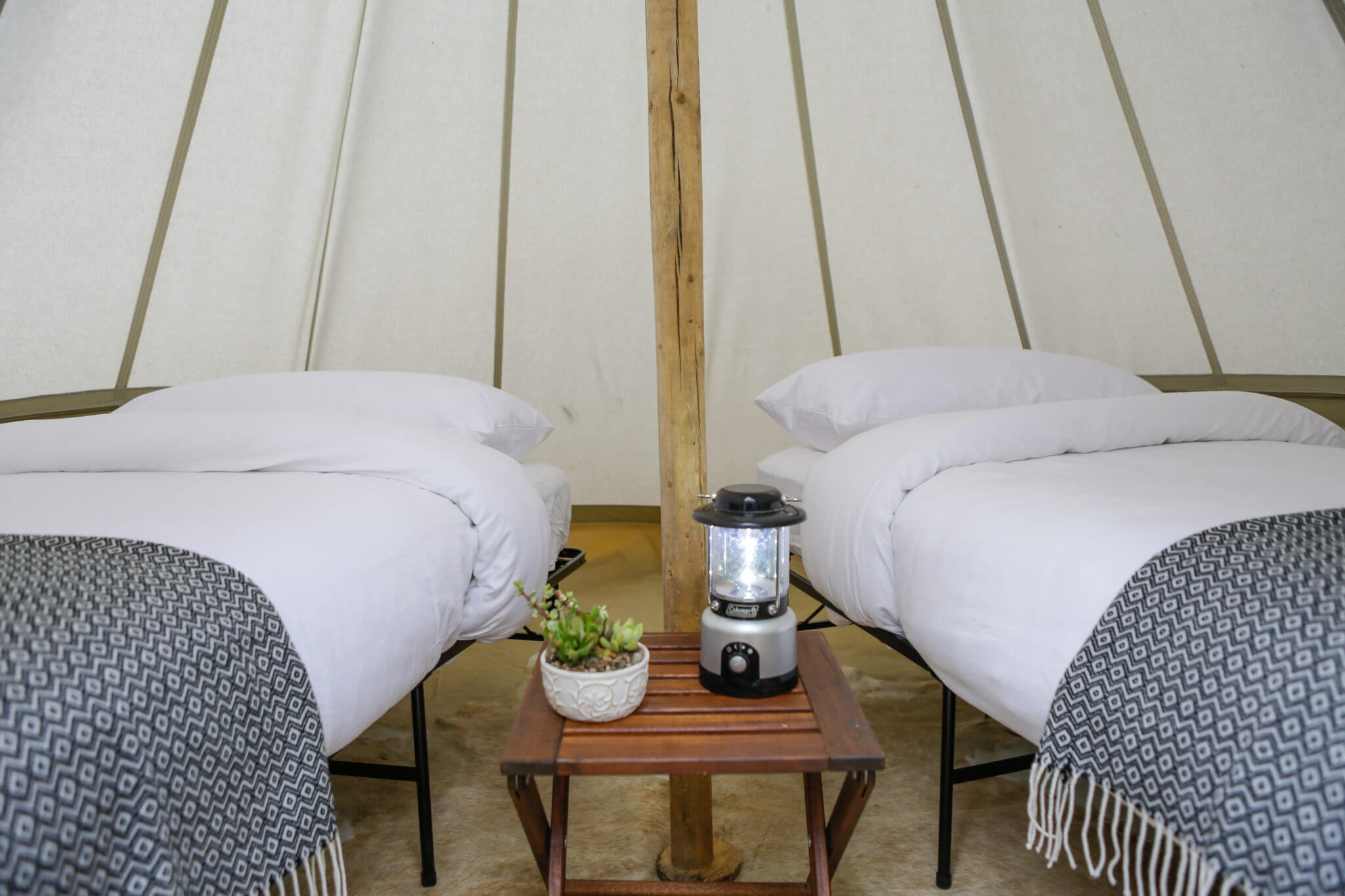 Under Canvas Tee Pee with beds