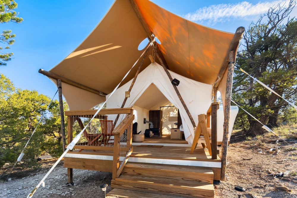 Exterior View of Stargazer Tent at Under Canvas Bryce Canyon