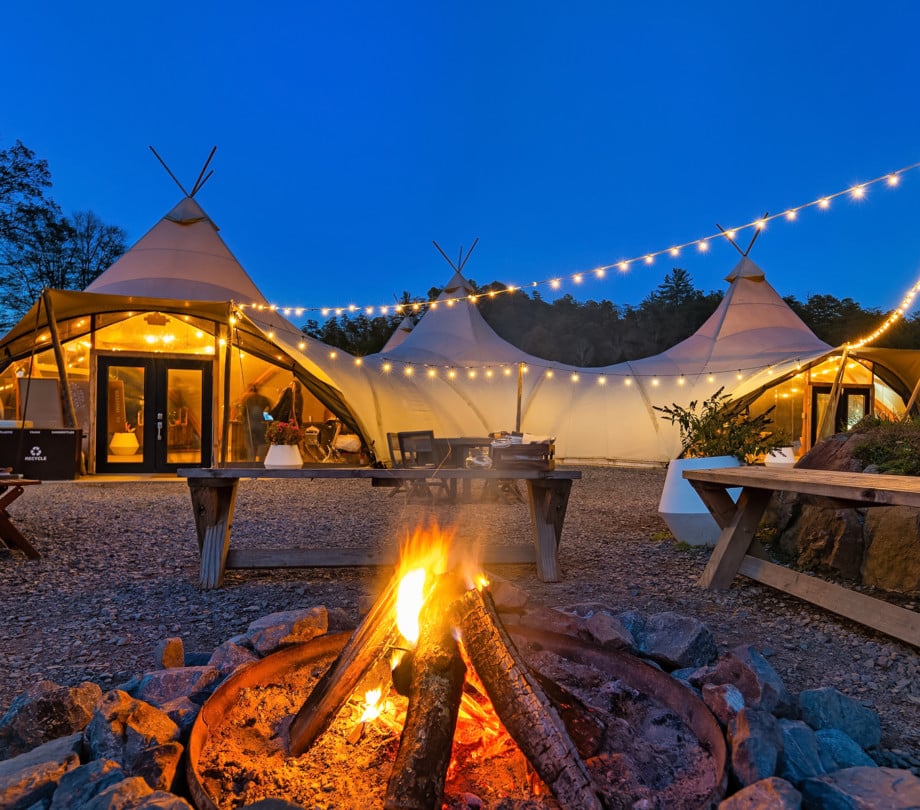 Under Canvas Great Smoky Mountains lobby tent