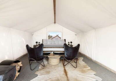 Interior View of Safari Tent at Under Canvas Grand Canyon