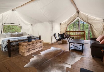 Under Canvas Mount Rushmore Suite Tent Interior Living Space