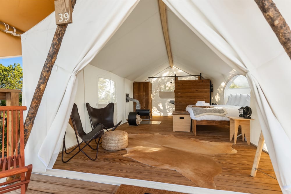 View of Sitting Area of Stargazer Tent Under Canvas Bryce Canyon