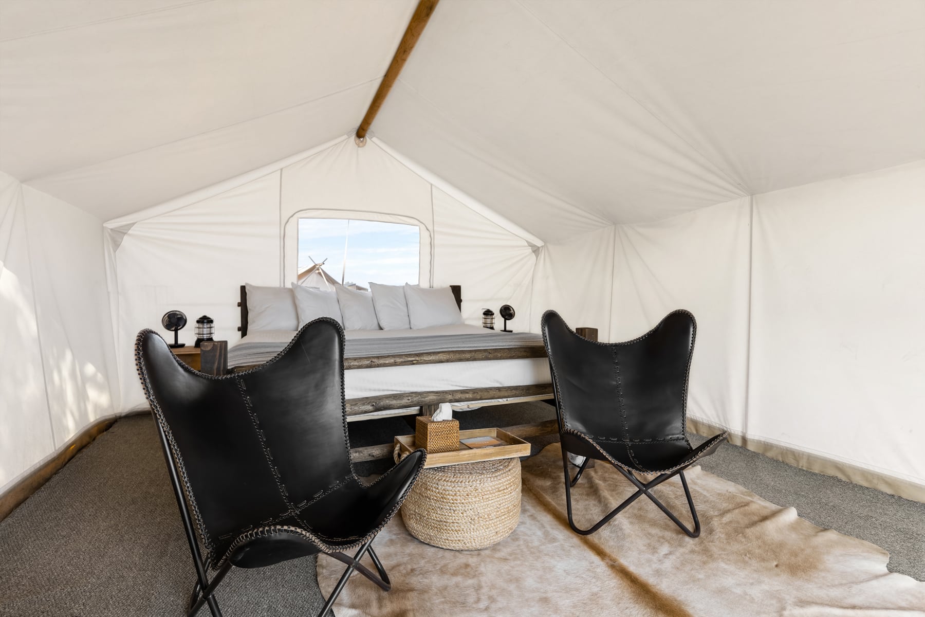 Interior view of Safari Tent at Under Canvas Grand Canyon