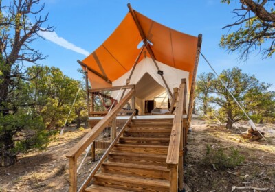 Exterior View of Deluxe Tent at Under Canvas Bryce Canyon