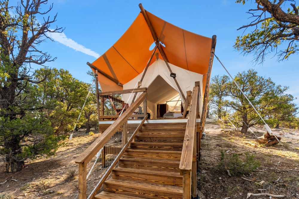 Exterior View of Deluxe Tent at Under Canvas Bryce Canyon