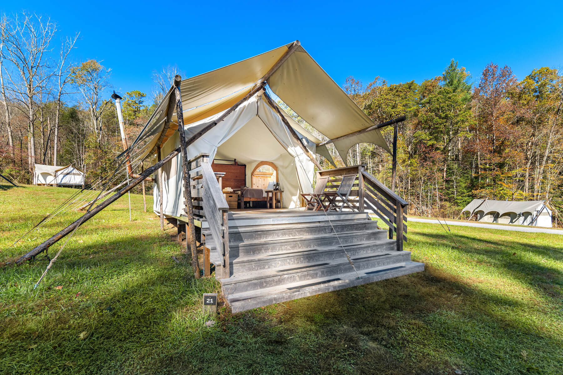 Stargazer Tent Exterior at Under Canvas Great Smoky Mountains