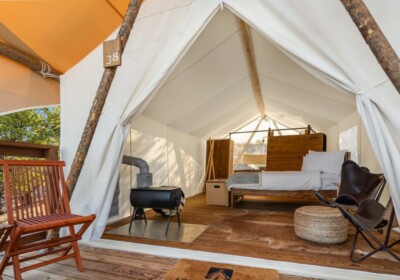 Interior View of Deluxe Tent at Under Canvas Bryce Canyon