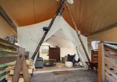 View of Outside a Suite Tent at Under Canvas Glacier