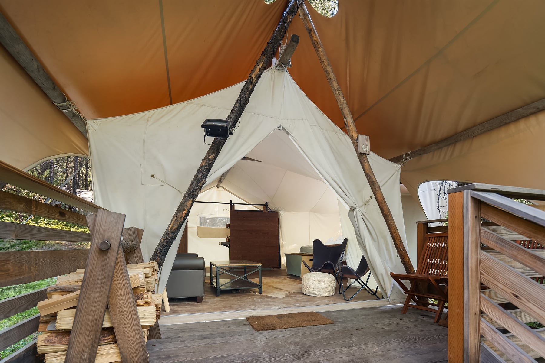 View of Outside a Suite Tent at Under Canvas Glacier