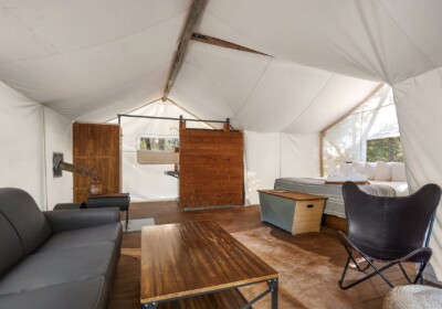 Interior View of Suite Tent at Under Canvas Glacier