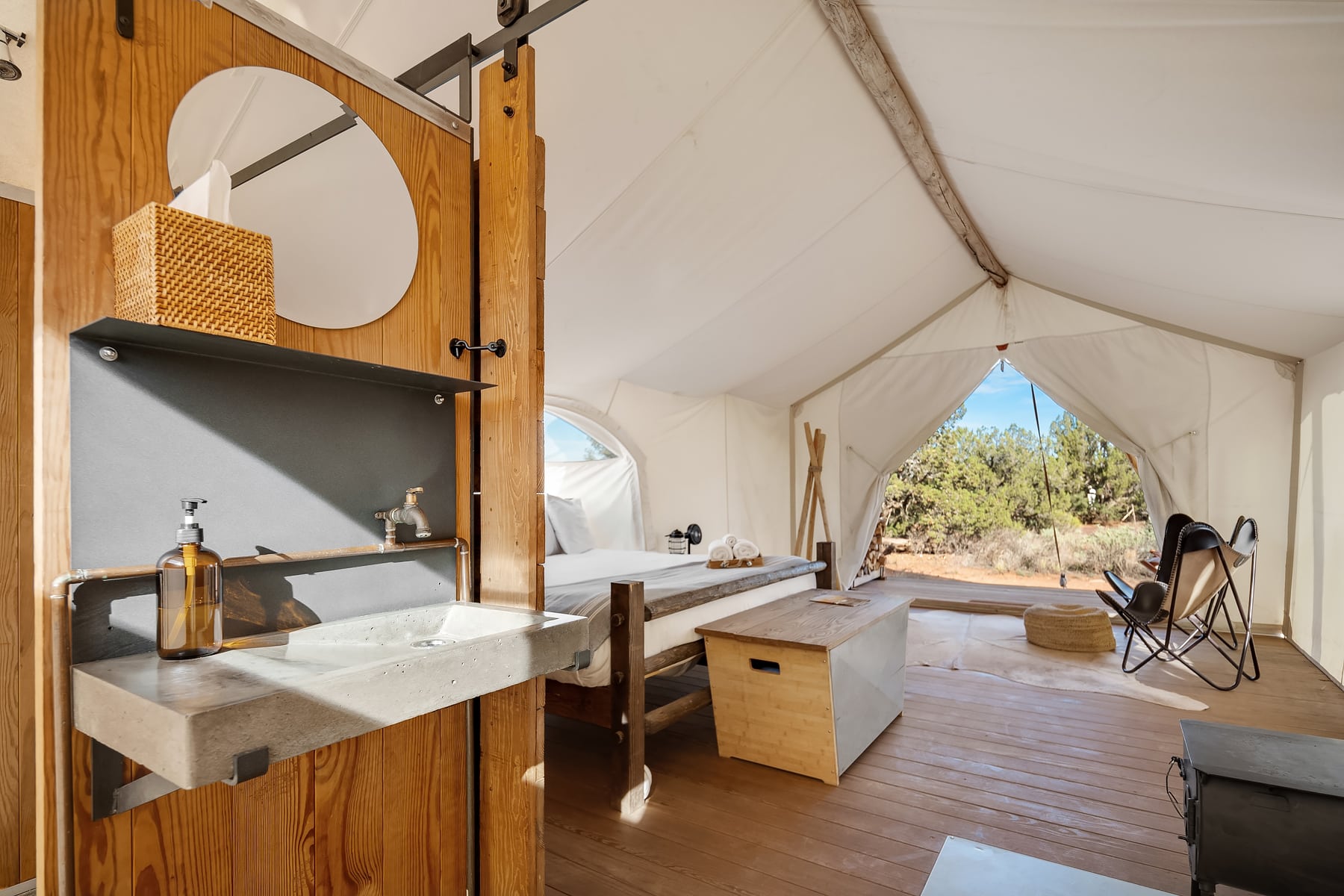 Interior View of Stargazer Tent at Under Canvas Grand Canyon