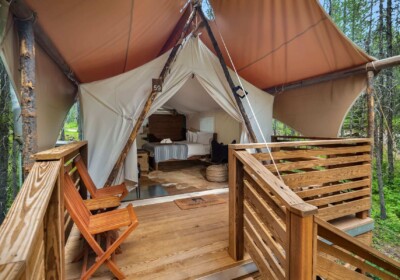 Under Canvas Glacier Deluxe tent porch