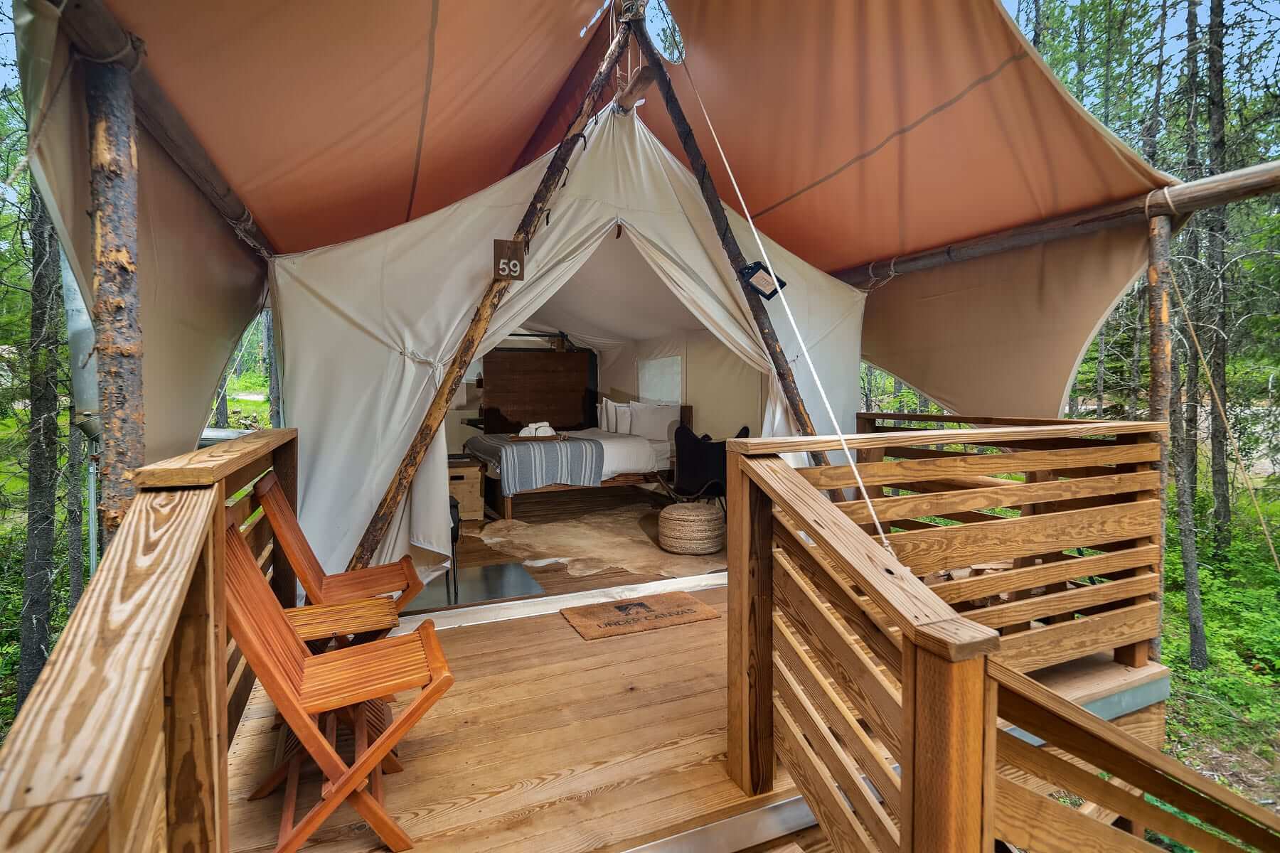 Under Canvas Glacier Deluxe tent porch
