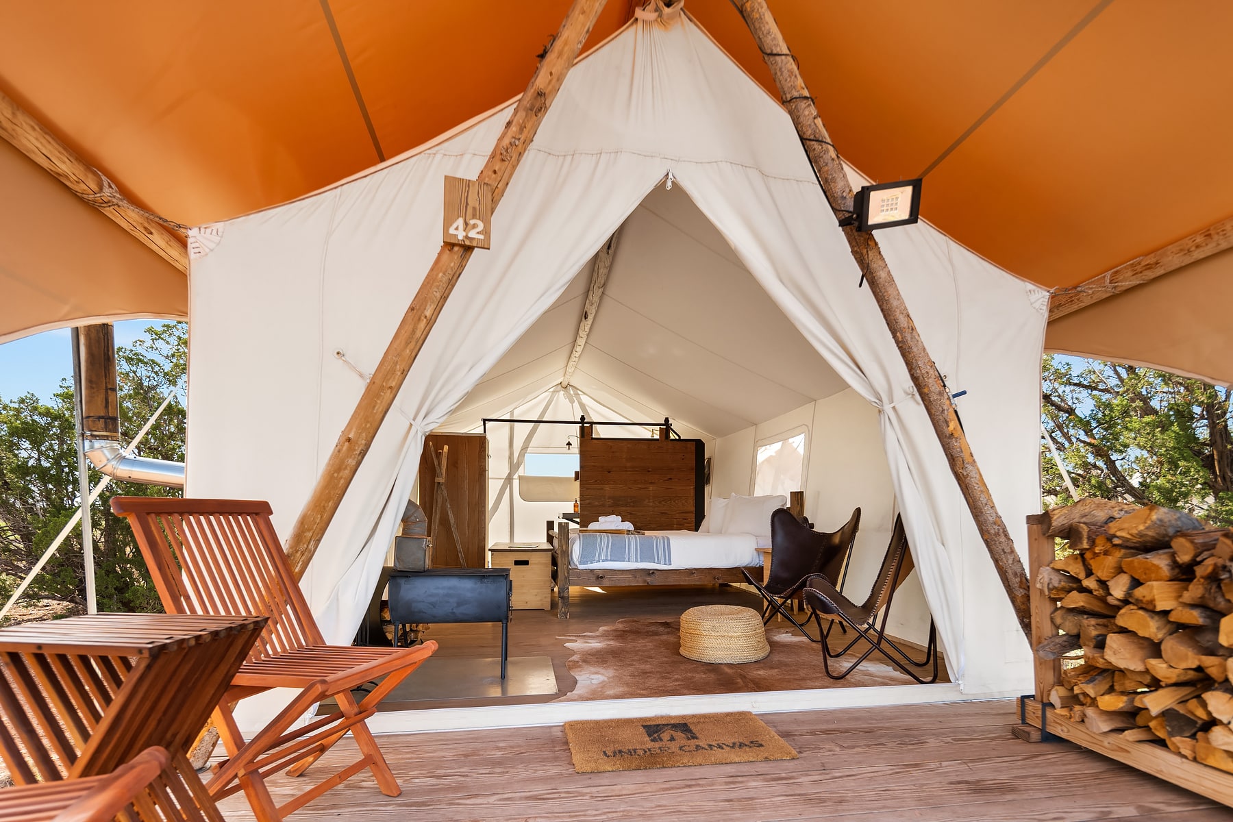 Exterior view of a Deluxe Tent at Under Canvas Grand Canyon