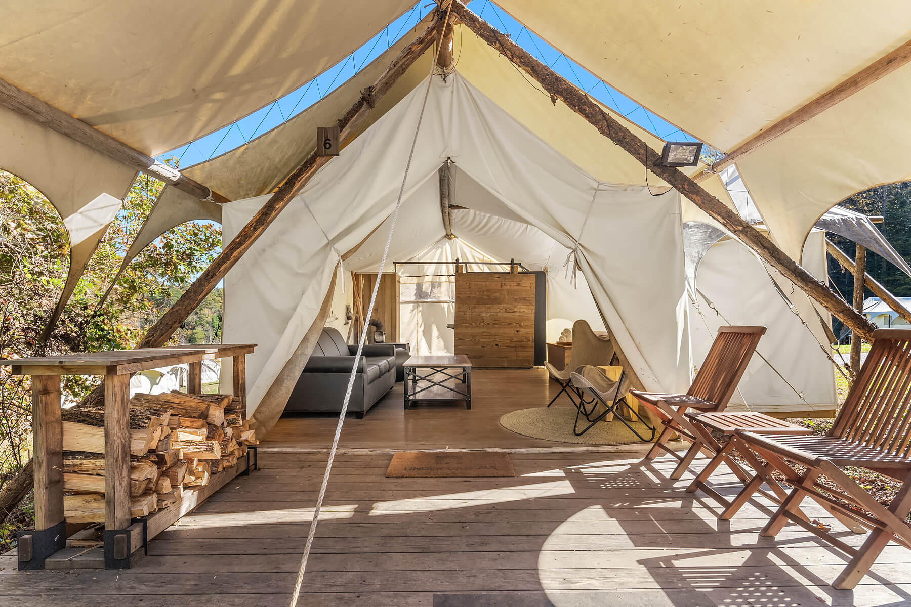Suite tent at Under Canvas Great Smoky Mountains