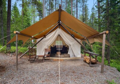 Under Canvas Glacier Safari King Tent front view