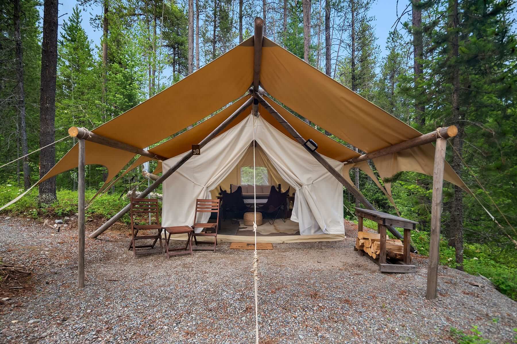 Under Canvas Glacier Safari King Tent front view