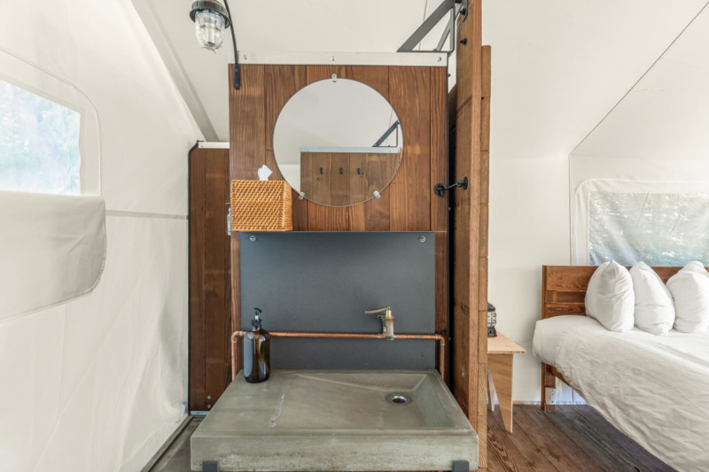 Deluxe Tent Bathroom at Under Canvas Acadia