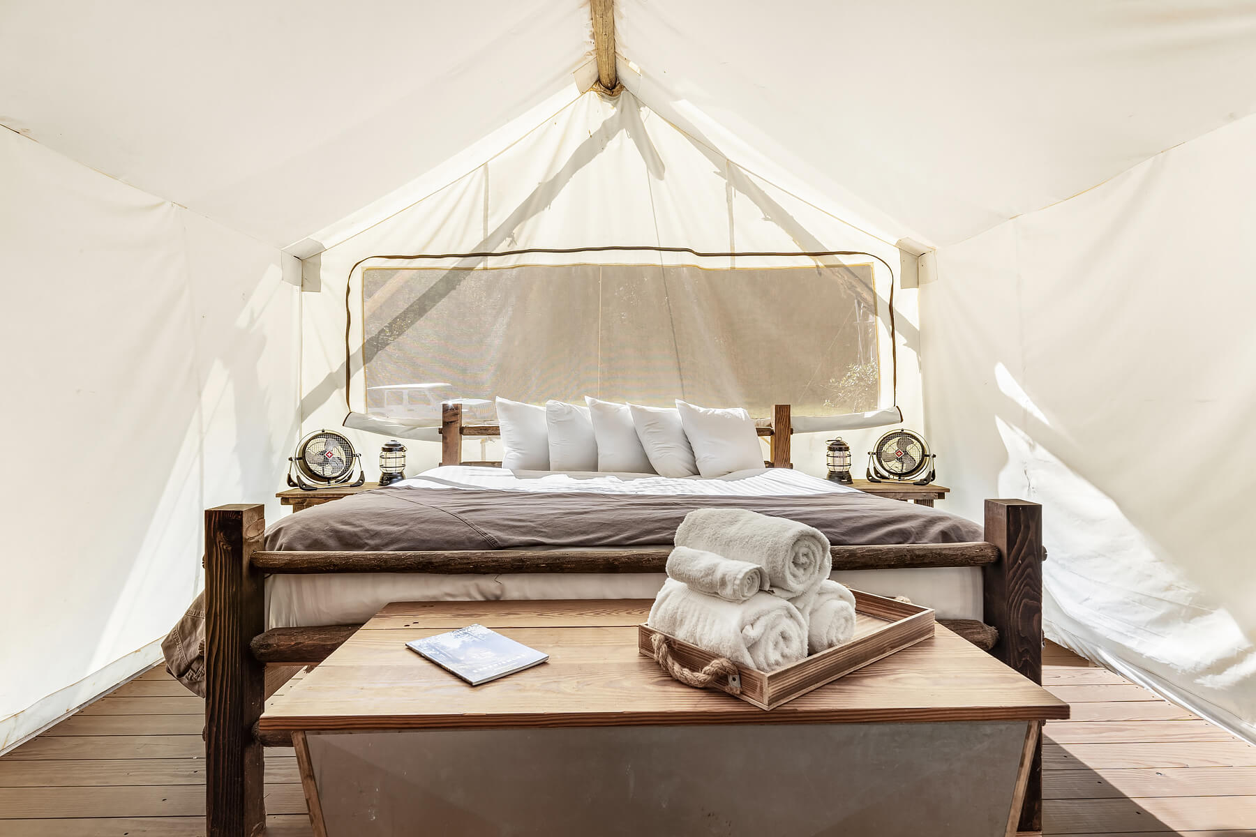 Suite Tent King Bed at Under Canvas Great Smoky Mountains