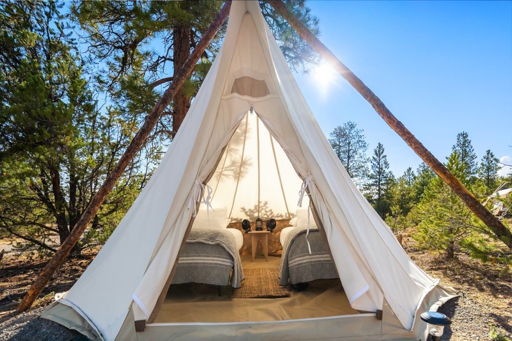 View of Kids Tent at Under Canvas Bryce Canyon