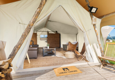 Under Canvas Yellowstone Suite Interior from deck