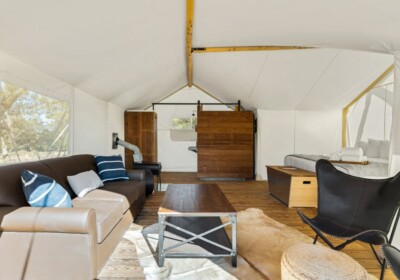 Suite Tent interior at Under Canvas Bryce Canyon