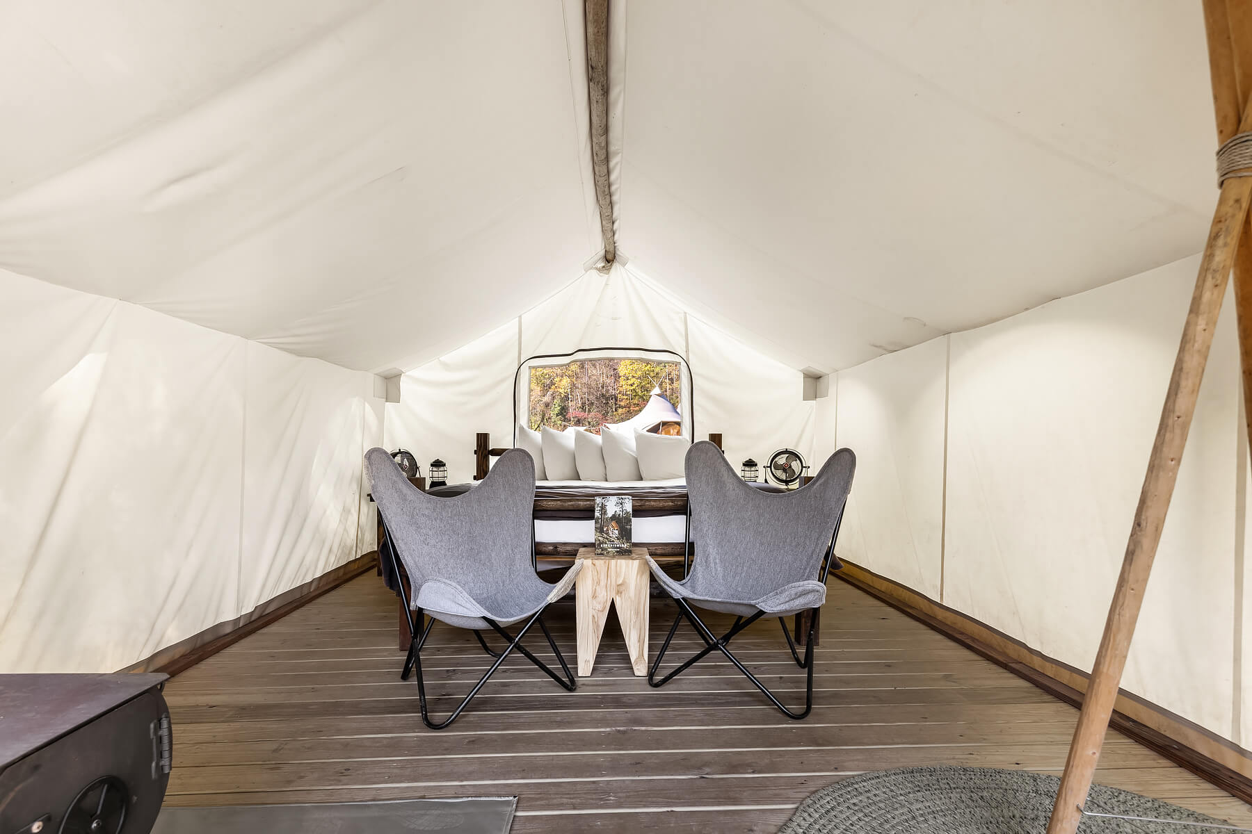 Under Canvas Great Smoky Mountains Safari King Tent Interior