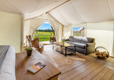 Under Canvas Yellowstone Suite Tent Lounge Area