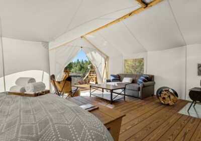 Lounge Area of Suite Tent at Under Canvas Bryce Canyon