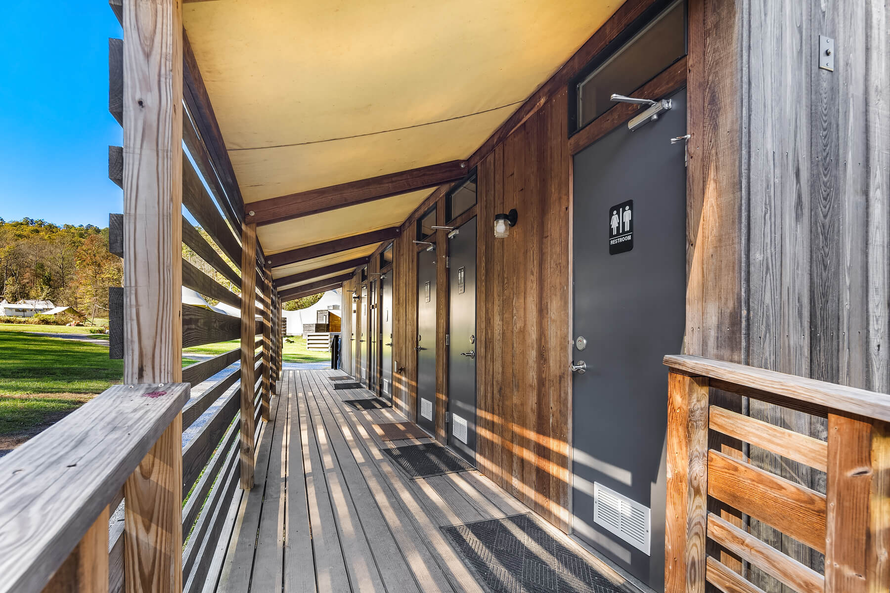 Communal Bathhouse at Under Canvas Great Smoky Mountains