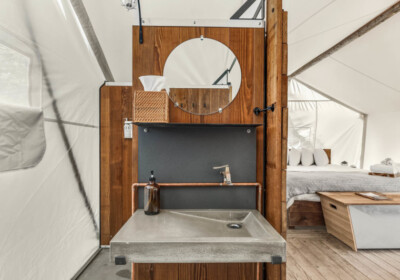 Suite Tent Interior ensuite bathroom sink