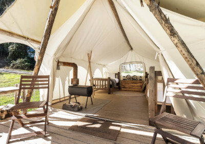 Safari 3 Twin tent at Under Canvas Great Smoky Mountains