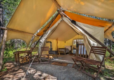 Under Canvas Glacier Safari Three Twin Tent Interior