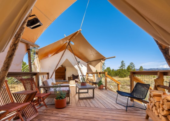 Hoodoo Suite Deck View at Under Canvas Bryce Canyon