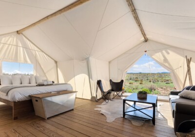 View of Interior of Suite Tent at Under Canvas Grand Canyon