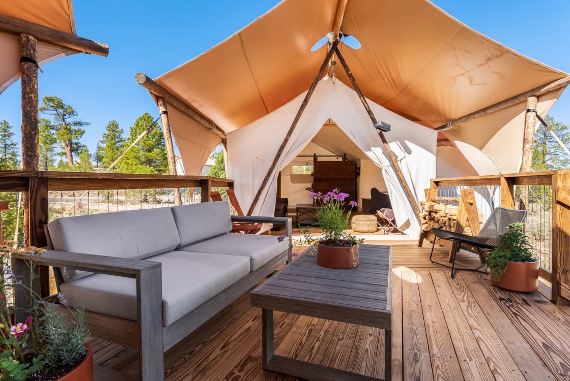 Hoodoo Suite Deck at Under Canvas Bryce Canyon