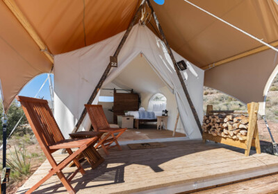 Stargazer tent exterior at Under Canvas Zion