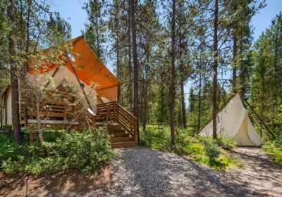 Under Canvas Glacier Suite with Kids Tent Exterior View